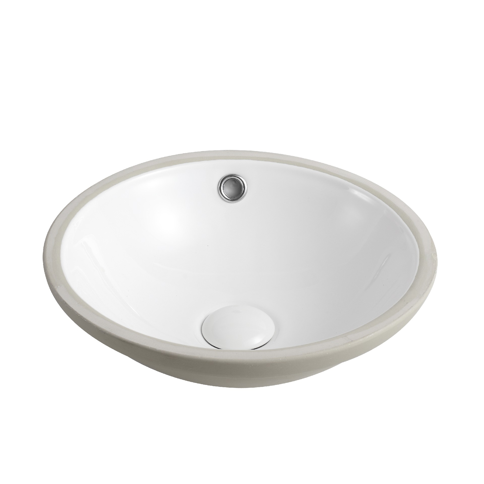 BOTHWA  White Ceramic Round Undermount Bathroom Sink with Overflow BU015WY