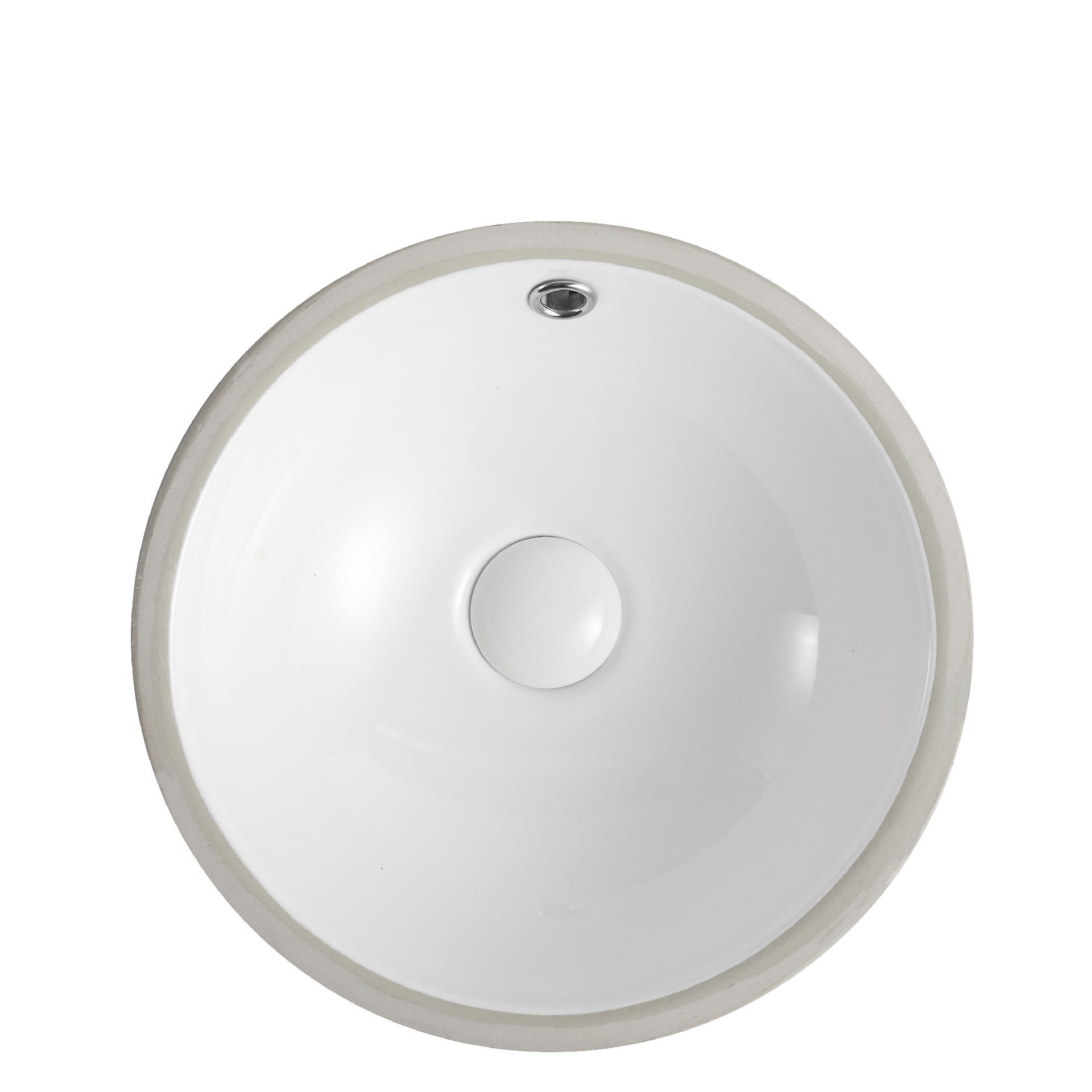 BOTHWA  White Ceramic Round Undermount Bathroom Sink with Overflow BU015WY