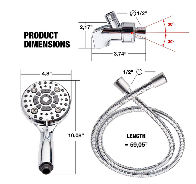 SH-SY5135CH BOTHWA 6 Functions Shower Head with Hand Shower