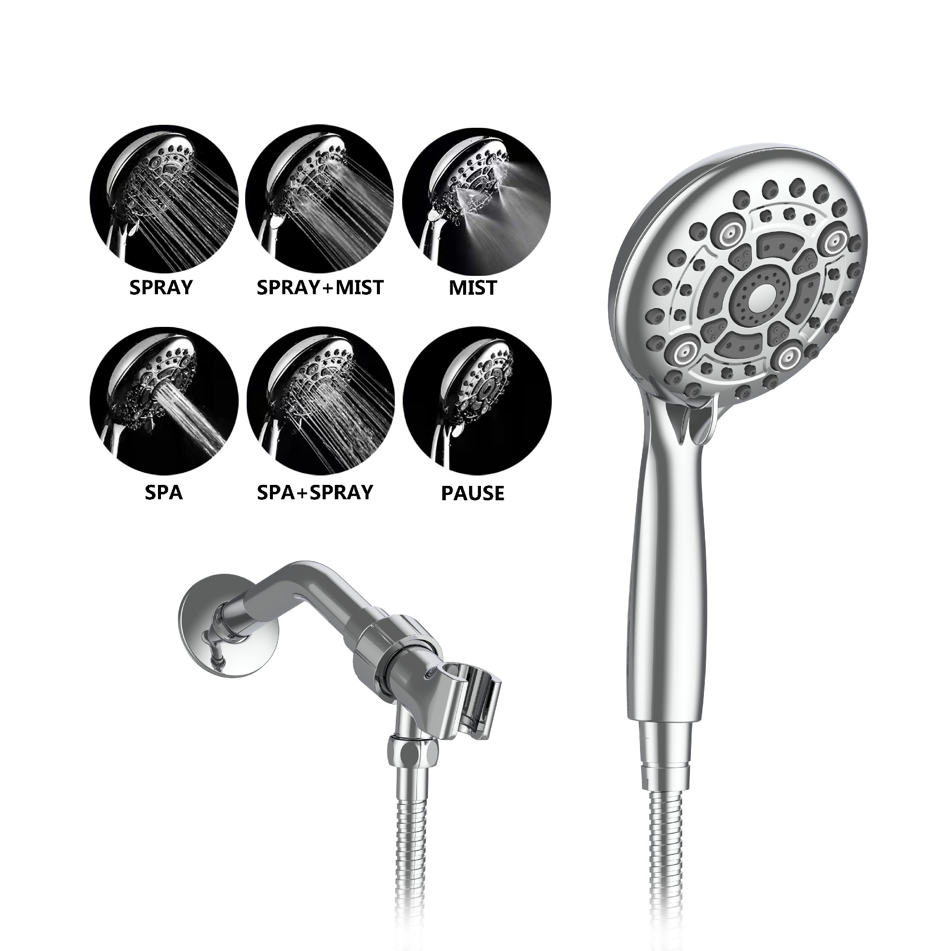 SH-SY5135CH BOTHWA 6 Functions Shower Head with Hand Shower